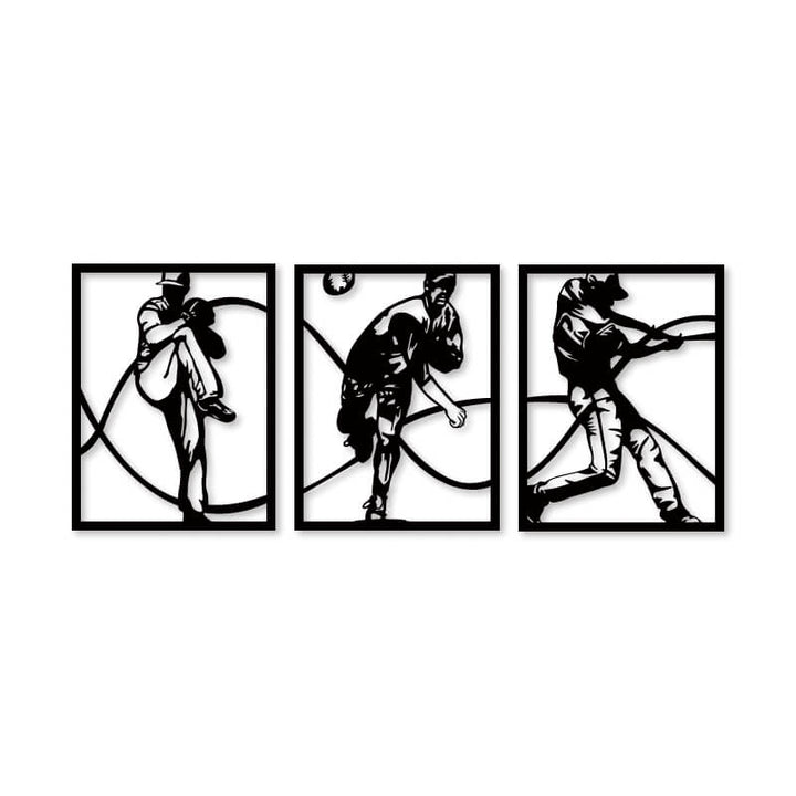 Baseballer Silhouette Wall